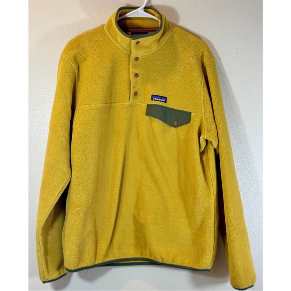 Patagonia Lightweight Synchilla Cabin Gold Snap-T Fleece Men's Medium - Picture 2 of 10